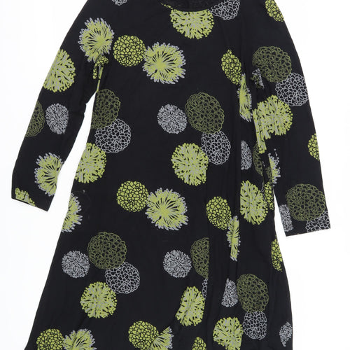 Capri Women’s Black Floral Dress S-M Long Sleeve