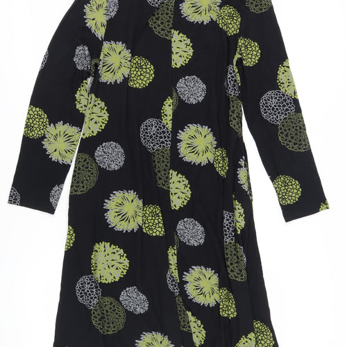 Capri Women’s Black Floral Dress S-M Long Sleeve