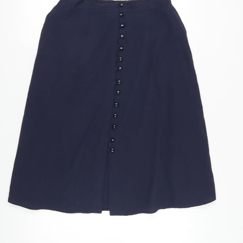 Design Essentials Women's Blue Midi A-Line Skirt Size 14
