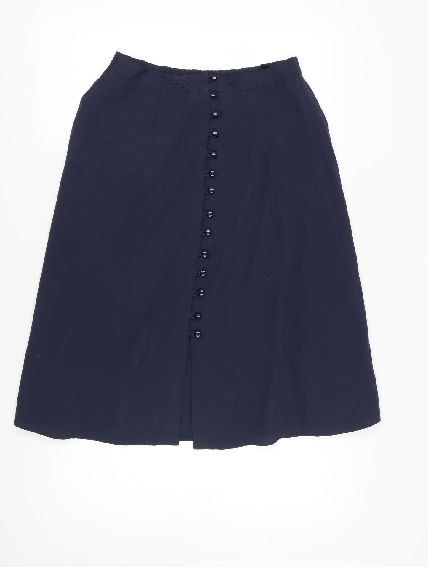 Design Essentials Women's Blue Midi A-Line Skirt Size 14