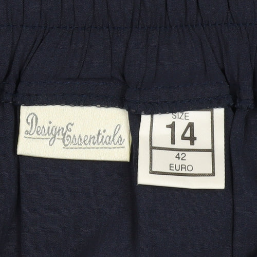 Design Essentials Women's Blue Midi A-Line Skirt Size 14