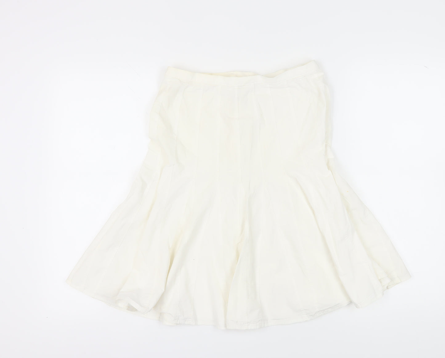 Marks & Spencer Women's White A-Line Cotton Skirt Size 10