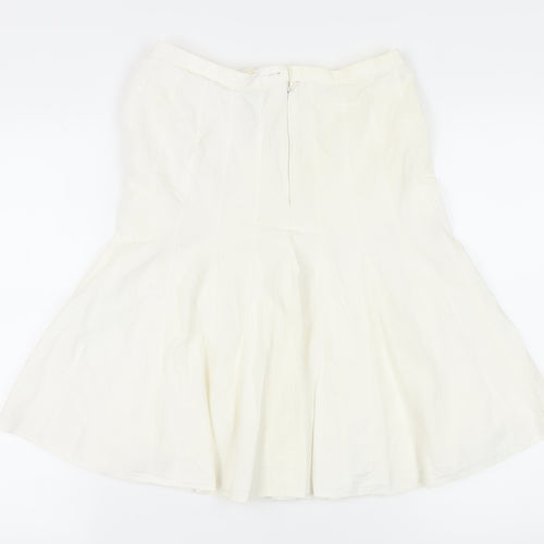 Marks & Spencer Women's White A-Line Cotton Skirt Size 10