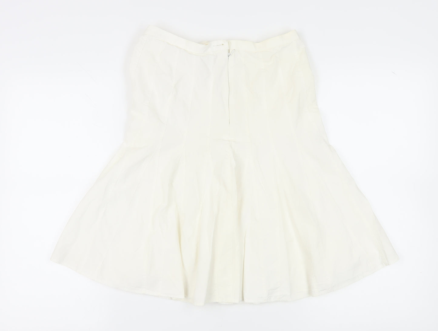 Marks & Spencer Women's White A-Line Cotton Skirt Size 10