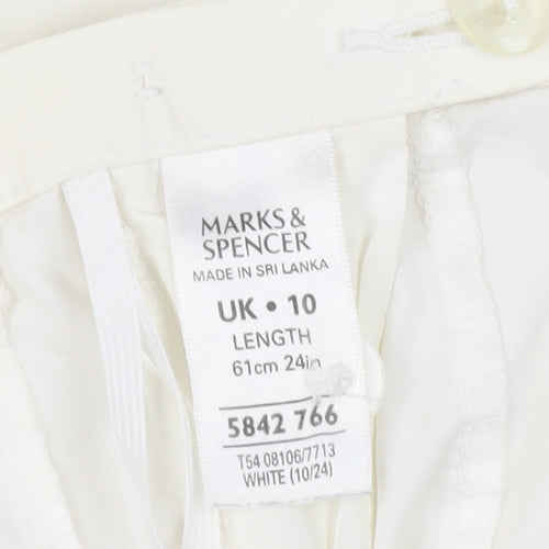 Marks & Spencer Women's White A-Line Cotton Skirt Size 10