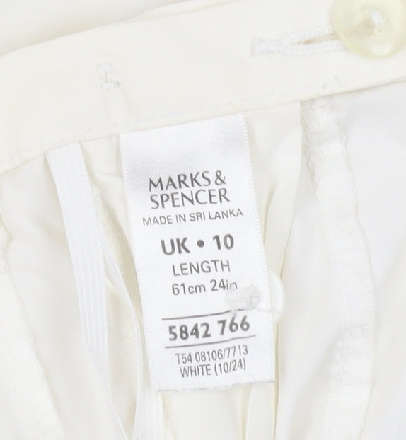 Marks & Spencer Women's White A-Line Cotton Skirt Size 10