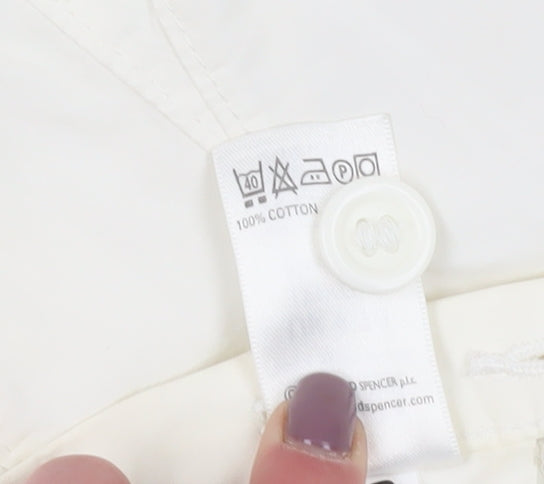 Marks & Spencer Women's White A-Line Cotton Skirt Size 10