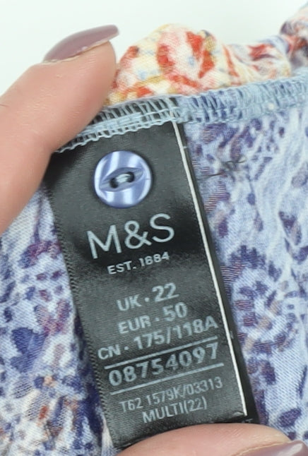 Marks & Spencer Women's Multicoloured Floral Tunic Blouse 22