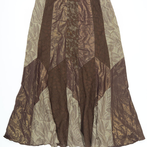 Marks and Spencer Women's Brown Long A-Line Skirt Size 14