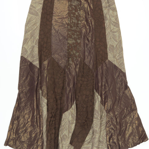 Marks and Spencer Women's Brown Long A-Line Skirt Size 14
