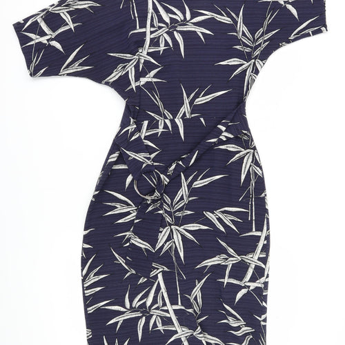 Warehouse Women's Blue Floral Shift Dress Size 10