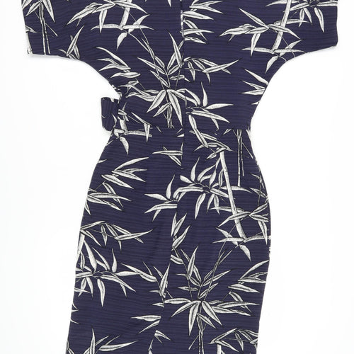 Warehouse Women's Blue Floral Shift Dress Size 10