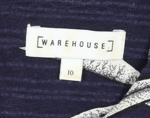 Warehouse Women's Blue Floral Shift Dress Size 10
