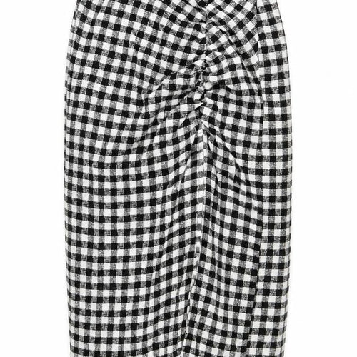 Bershka Women's XS Black & White Check Pencil Skirt