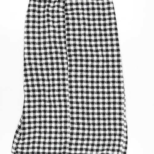 Bershka Women's XS Black & White Check Pencil Skirt