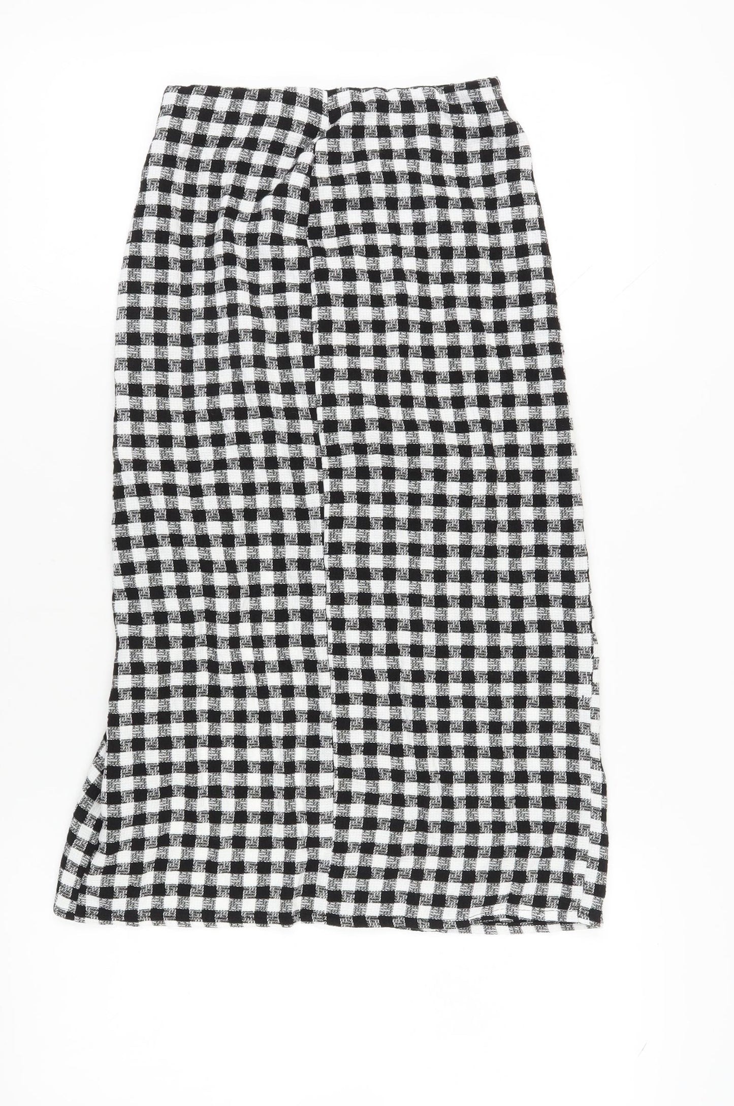 Bershka Women's XS Black & White Check Pencil Skirt