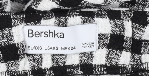 Bershka Women's XS Black & White Check Pencil Skirt