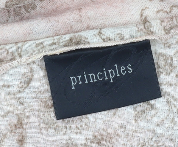 Principles Women's Beige Floral Wrap Dress Size 10