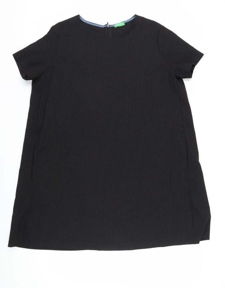 Benetton Women's Black Shift Dress L - Classic Office Style