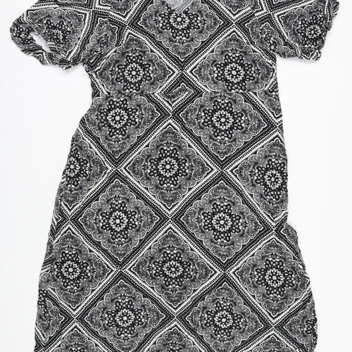 Marks and Spencer Women's Black Paisley Dress, Size 18