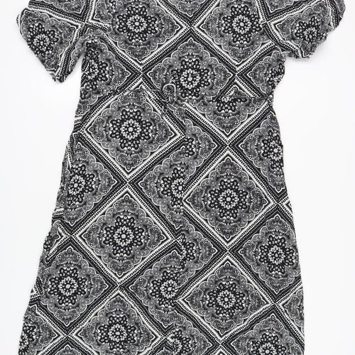 Marks and Spencer Women's Black Paisley Dress, Size 18
