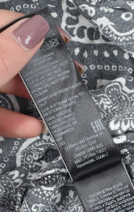 Marks and Spencer Women's Black Paisley Dress, Size 18