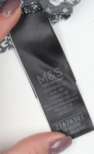 Marks and Spencer Women's Black Paisley Dress, Size 18