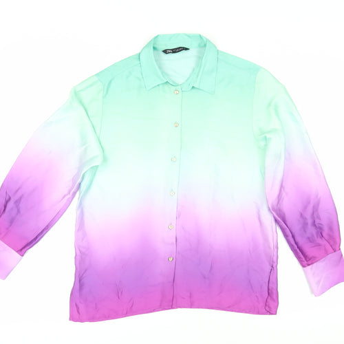 Zara Women's Multicoloured Button-Up Shirt Size S