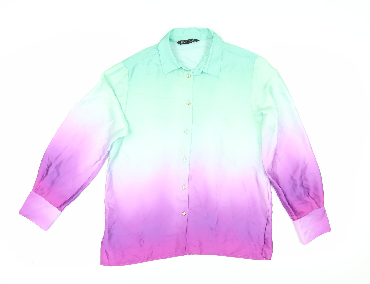 Zara Women's Multicoloured Button-Up Shirt Size S