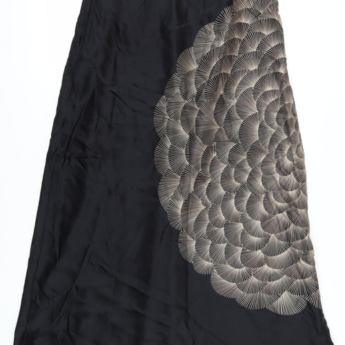 Monsoon Women's Black Geometric Strapless Dress Size 16