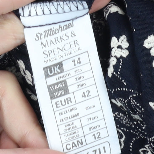 Marks and Spencer Women's Blue Floral Midi Skirt