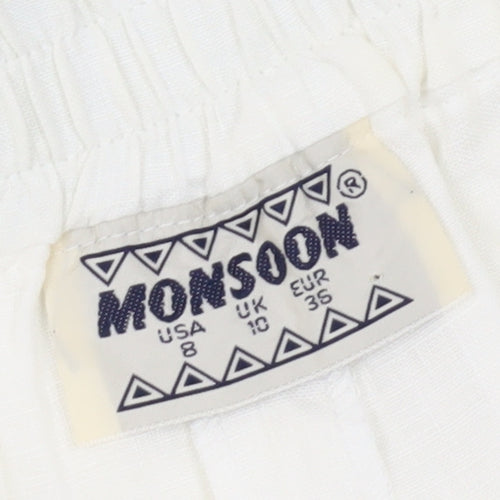 Monsoon Women's White Culotte Shorts Size 10