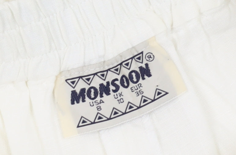 Monsoon Women's White Culotte Shorts Size 10
