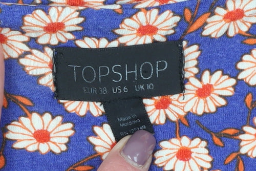Topshop Women's Floral Wrap Dress Size 10