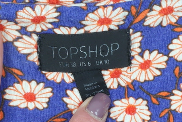 Topshop Women's Floral Wrap Dress Size 10