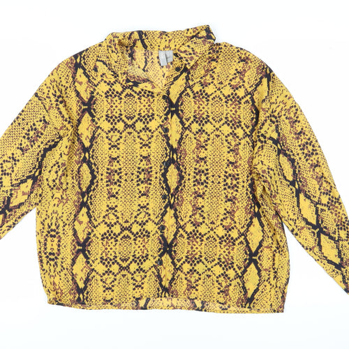 ASOS Women’s Yellow Snake Print Blouse, Size 10, Tunic Style