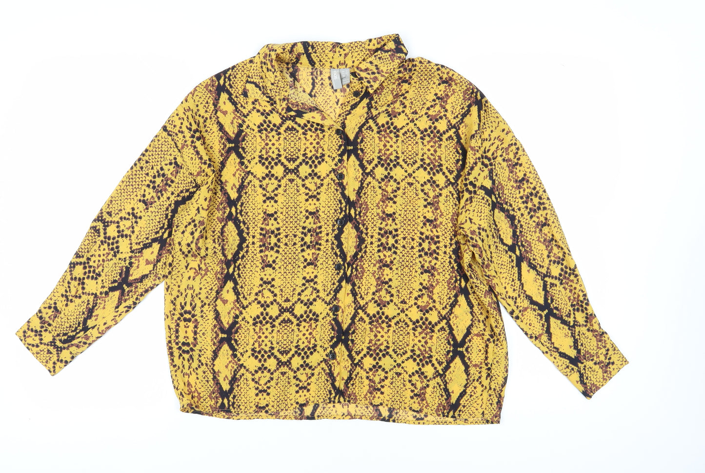 ASOS Women’s Yellow Snake Print Blouse, Size 10, Tunic Style