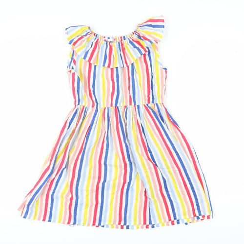 Hullabaloo Girls Multicoloured Striped A-Line Dress 11-12 Yrs