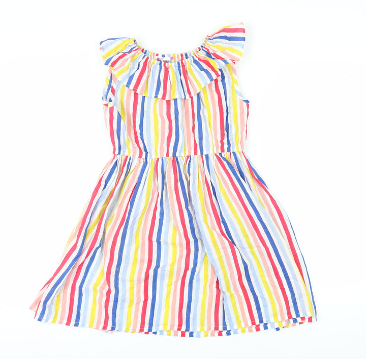 Hullabaloo Girls Multicoloured Striped A-Line Dress 11-12 Yrs