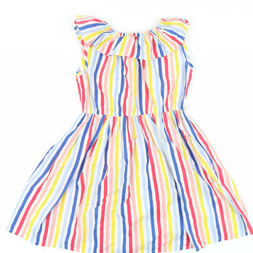 Hullabaloo Girls Multicoloured Striped A-Line Dress 11-12 Yrs