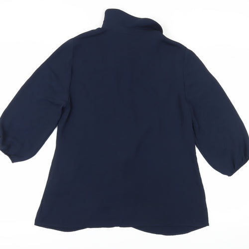 Marks and Spencer Women's Blue Collared Blouse Size 14