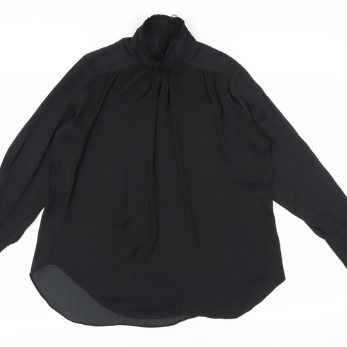 Zara Woman Black High Neck Blouse, Women Size 12
