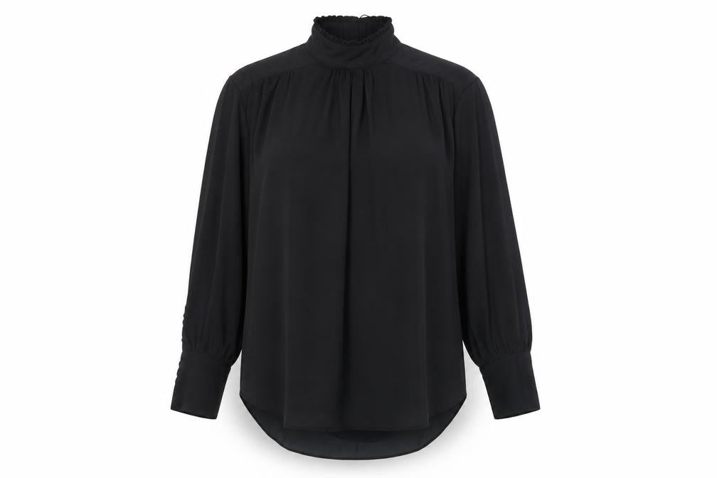 Zara Woman Black High Neck Blouse, Women Size 12