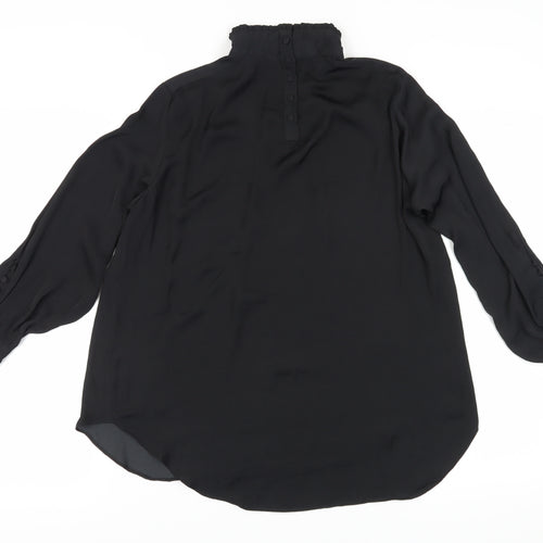 Zara Woman Black High Neck Blouse, Women Size 12