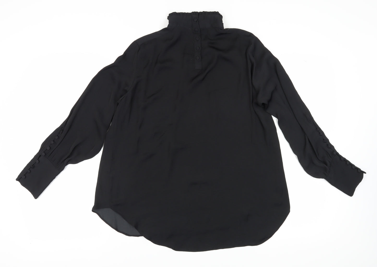 Zara Woman Black High Neck Blouse, Women Size 12