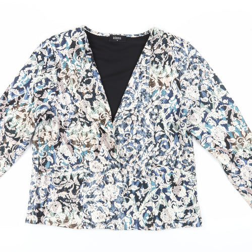 Klass Women's Blue Floral Suit Jacket, Size 16