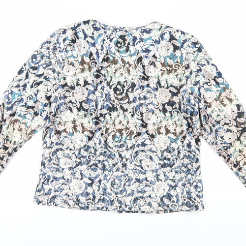 Klass Women's Blue Floral Suit Jacket, Size 16