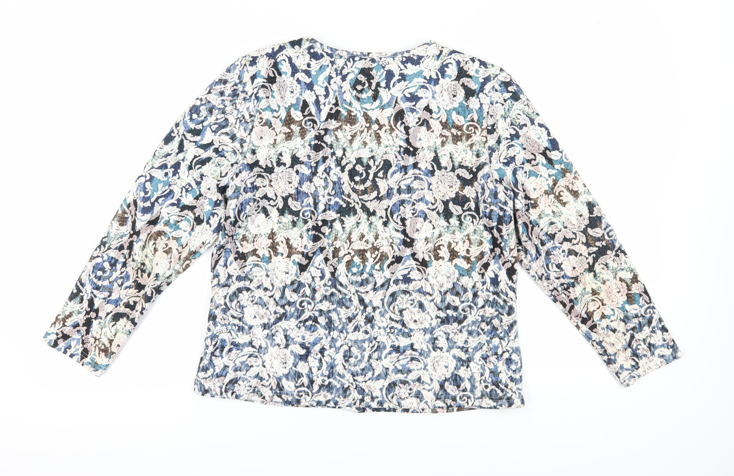 Klass Women's Blue Floral Suit Jacket, Size 16
