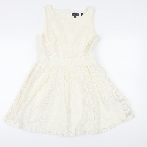Jack Wills Women Ivory Lace Fit & Flare Dress Size 12