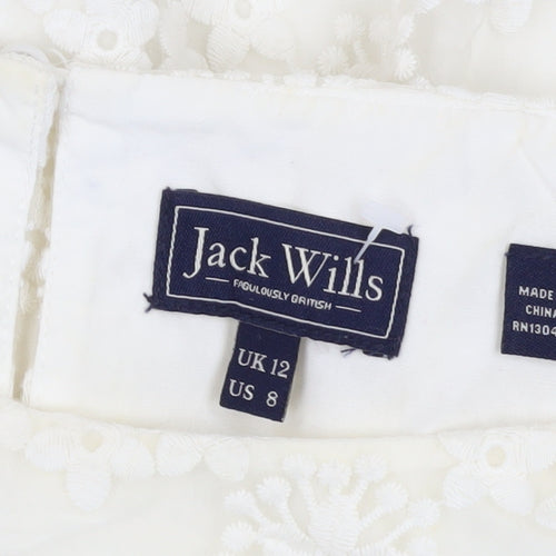 Jack Wills Women Ivory Lace Fit & Flare Dress Size 12